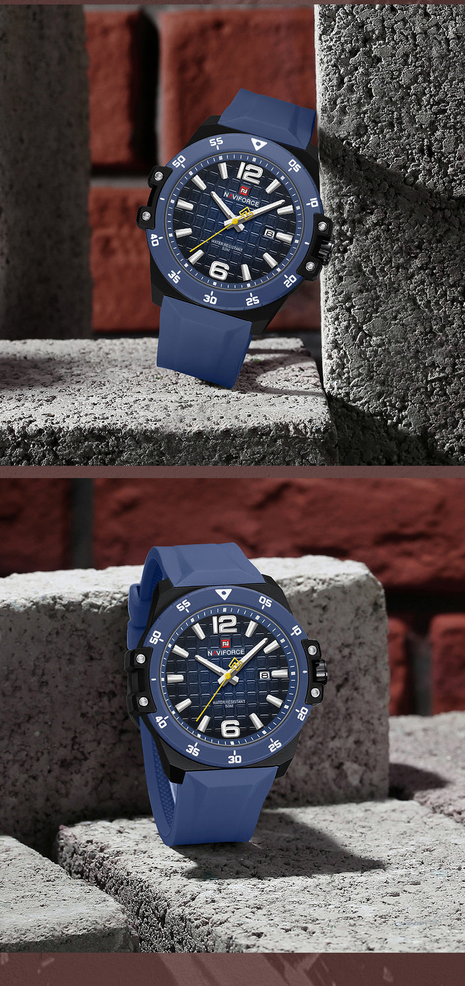 NAVIFORCE 50m Waterproof Men's Fashion Watch with Silicone Strap