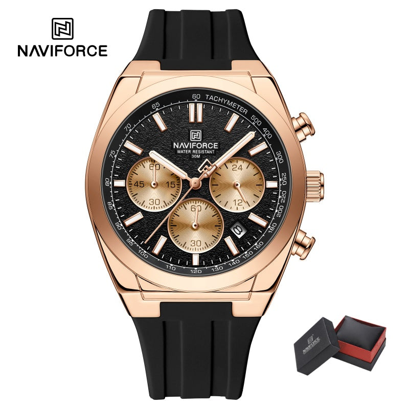 NAVIFORCE 2026 New Fashion Luxury Business Casual Men's Silicone