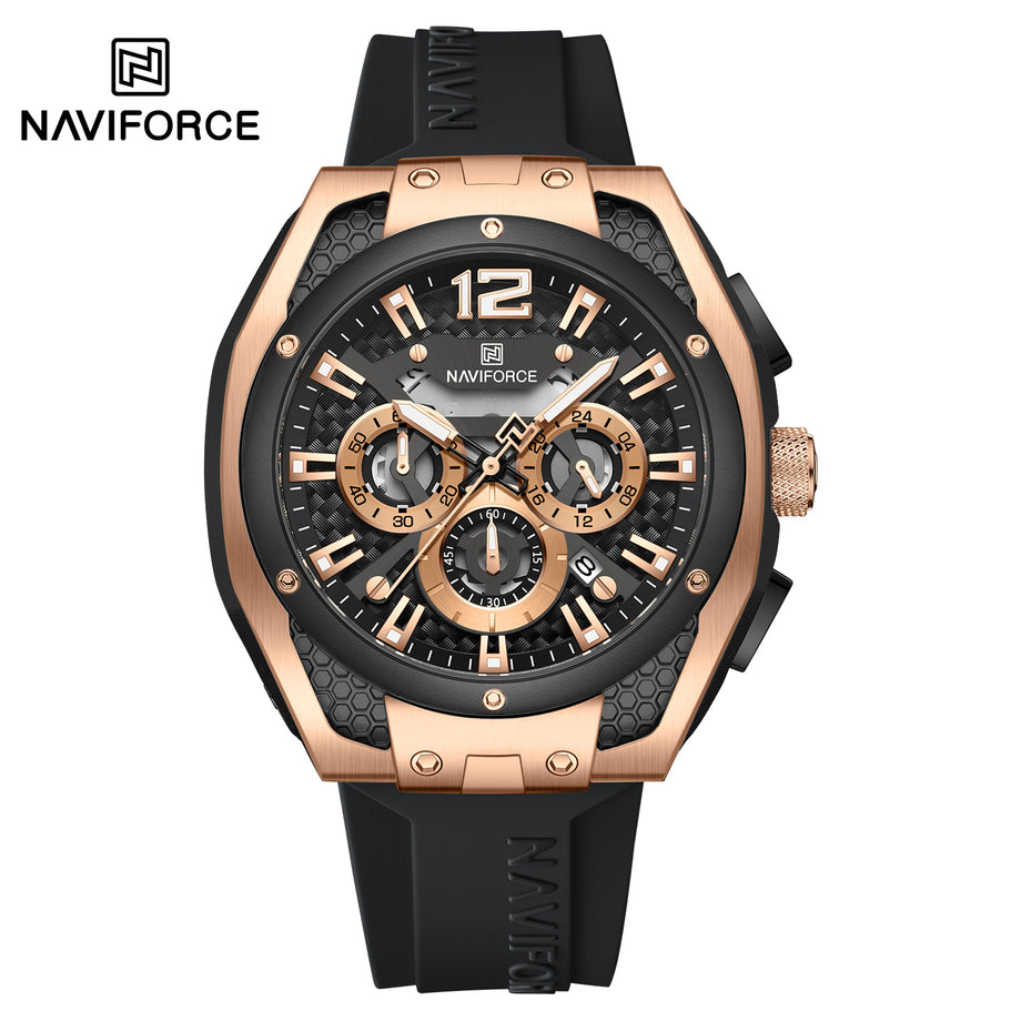 Naviforce Men's NF8063 Quartz Chronograph Watch – 3ATM Water