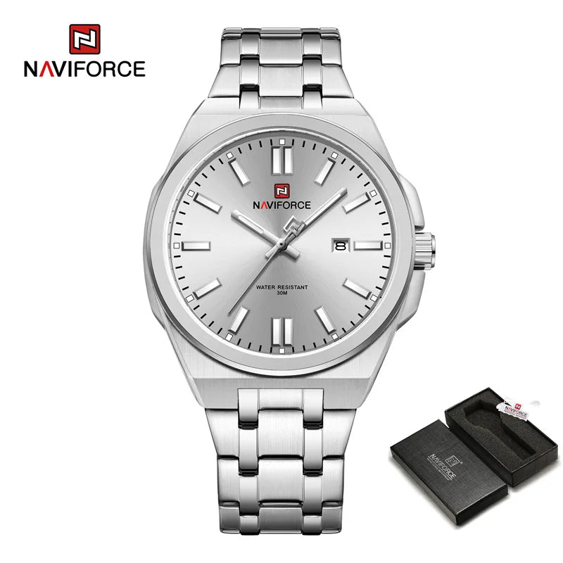 NAVIFORCE 9226 Brand Original Men Watch Stainless Steel Strap