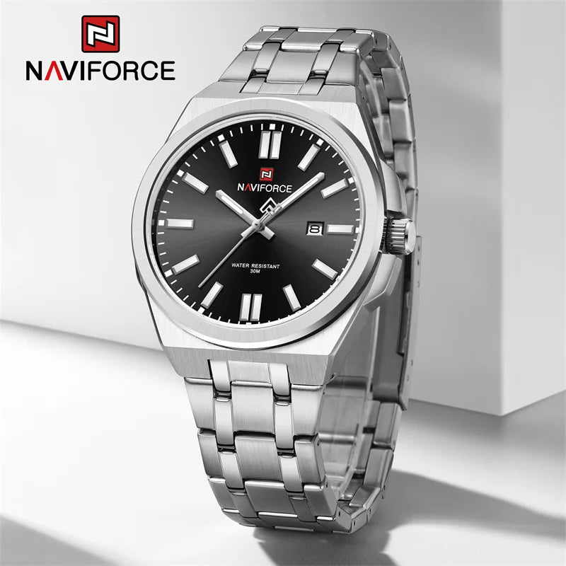 NAVIFORCE 9226 Brand Original Men Watch Stainless Steel Strap