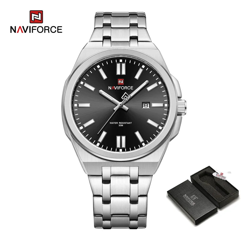 NAVIFORCE 9226 Brand Original Men Watch Stainless Steel Strap