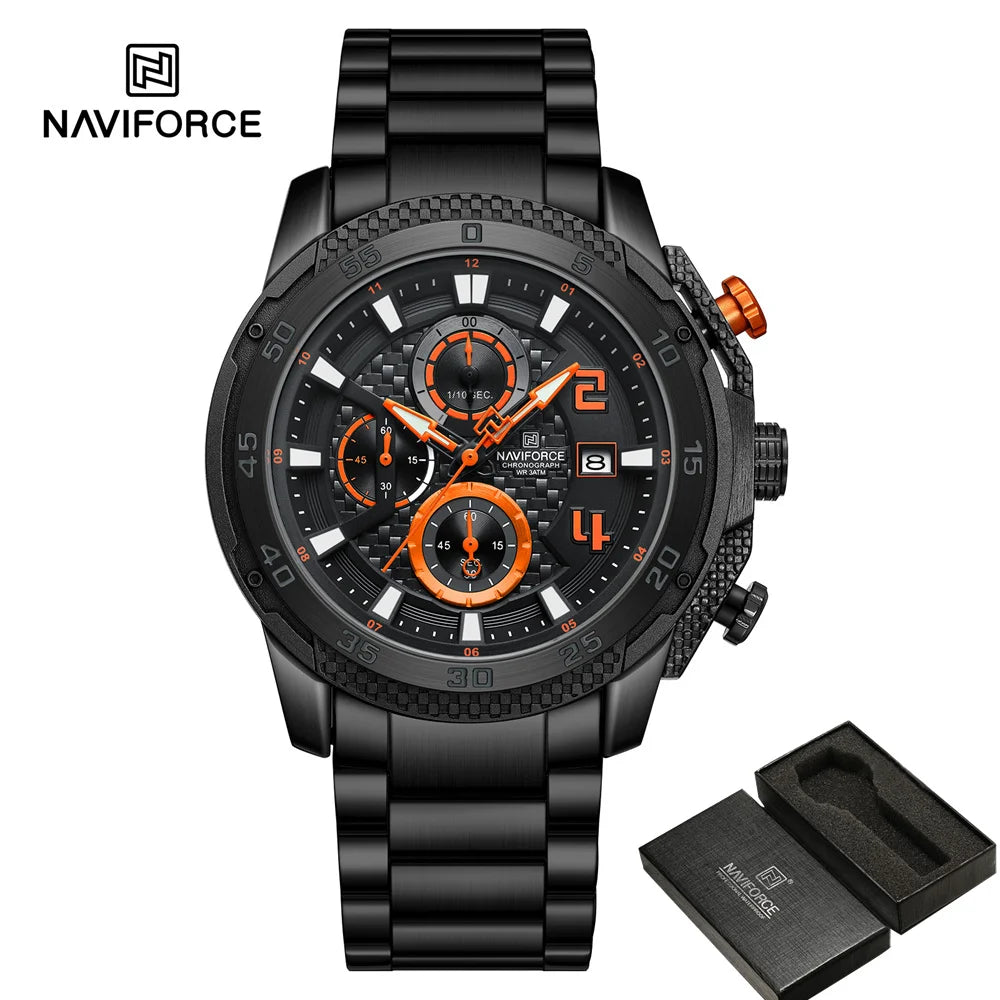 NAVIFORCE 8047 Men Watch Sport Top Brand Luxury Military Chronograph D THE NAVIFORCE