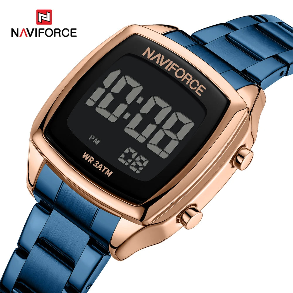 NAVIFORCE NF5047 New Luxury Brand Digital Women Watches Waterproof Lum ...