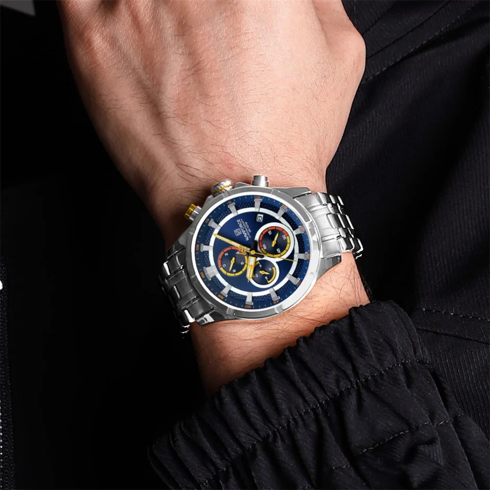 NAVIFORCE 8046 Sport Chronograph Stainless Steel Waterproof Quartz Men – THE NAVIFORCE