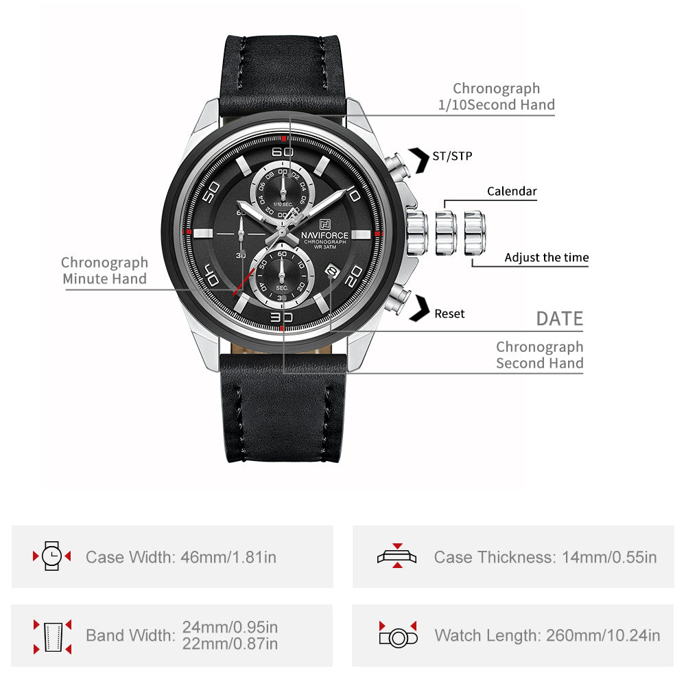 Naviforce NF8075 Quartz Chronograph Watch description image