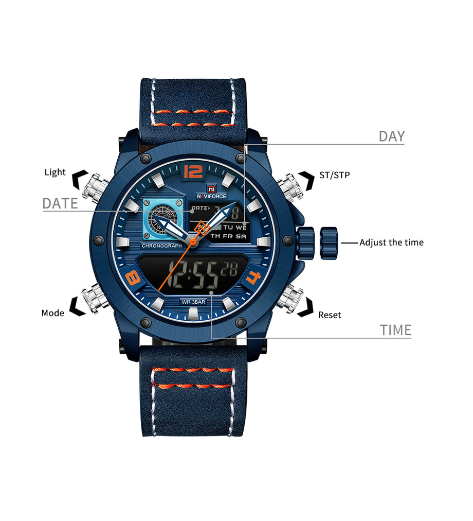 NAVIFORCE NF9236 Japanese Movement Military Style Men's Watch with