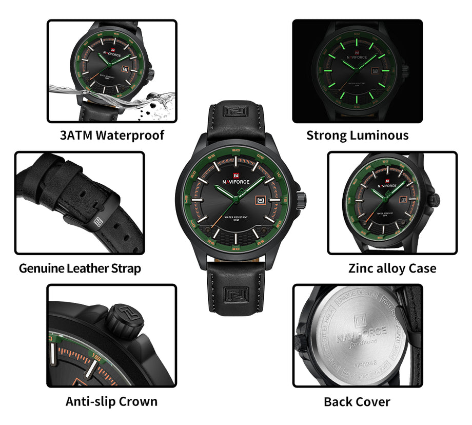 Naviforce NF9248L Men's Executive Quartz Watch – Leather