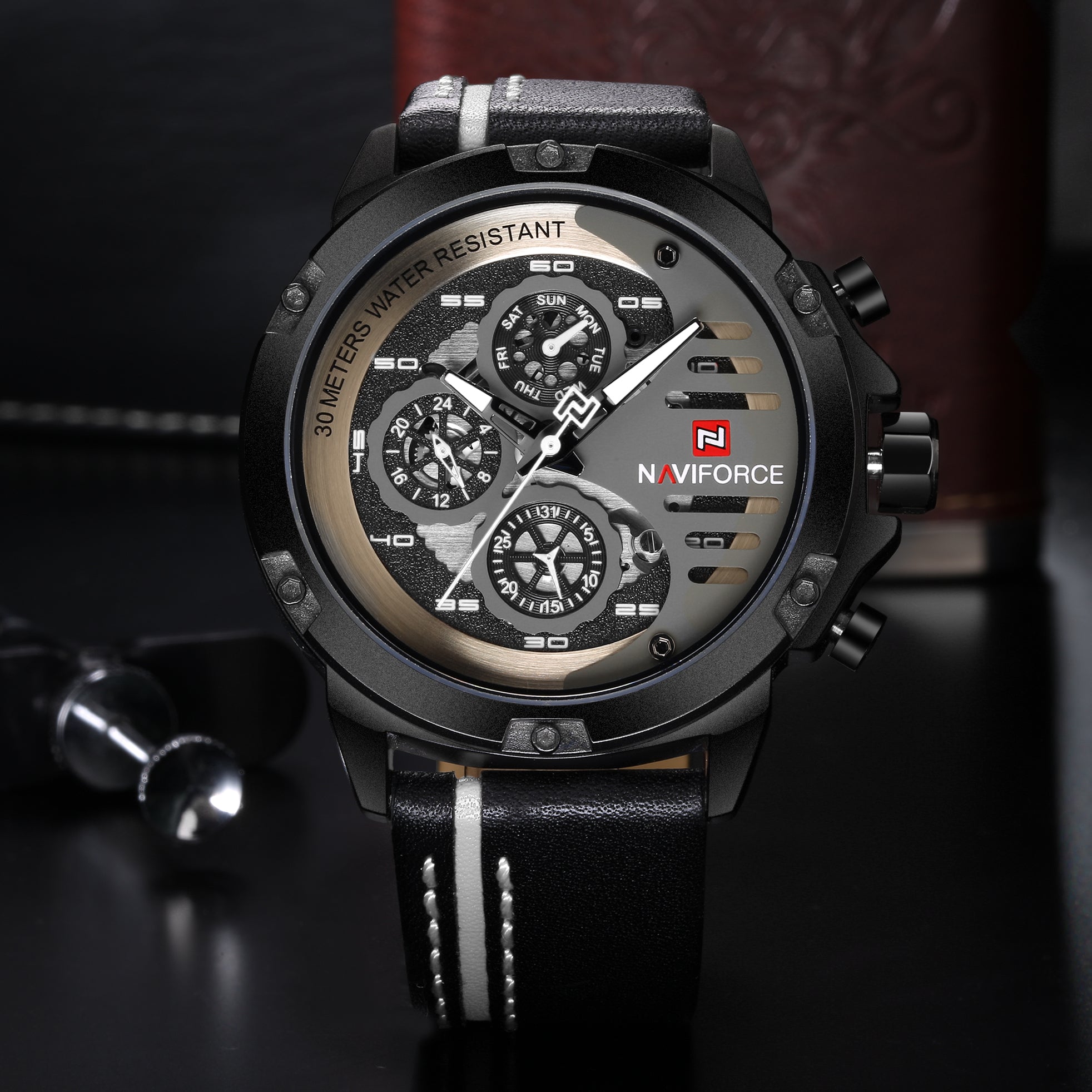 NAVIFORCE Sport Military Watches for Men Waterproof Watch Analog Quart ...