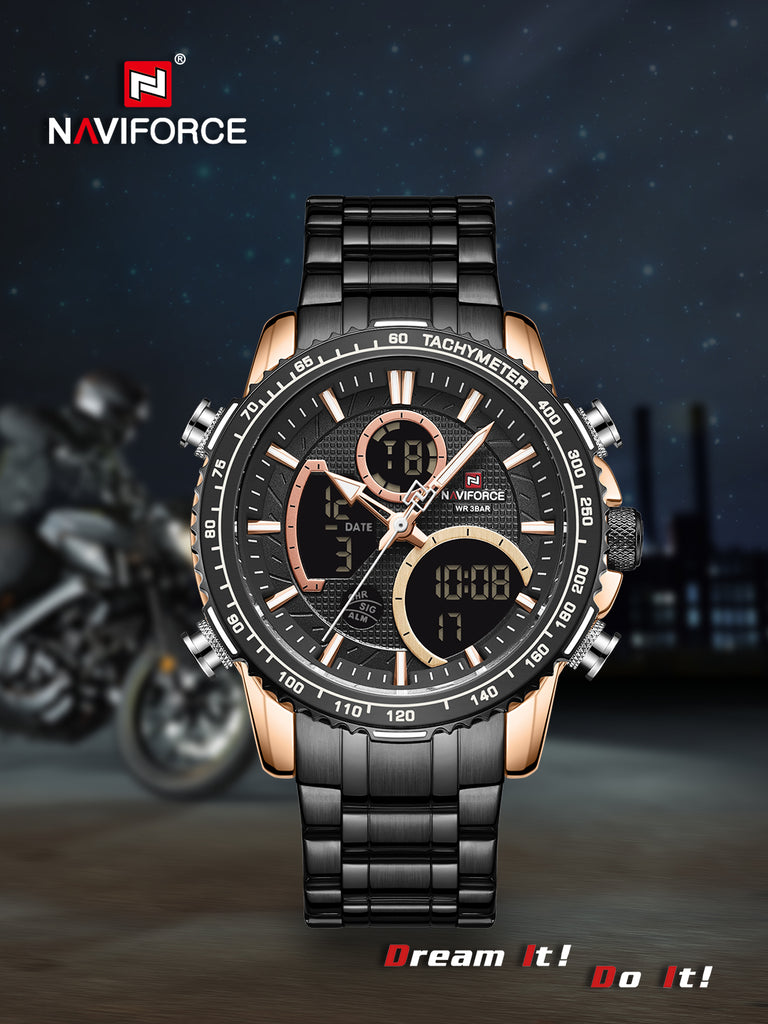 NAVIFORCE Men Digital Sports Watches Multifunction Chronograph Watch Q ...