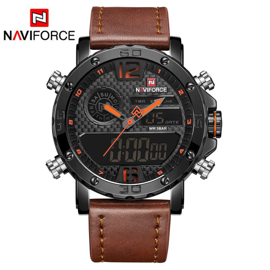 Naviforce discount leather watch