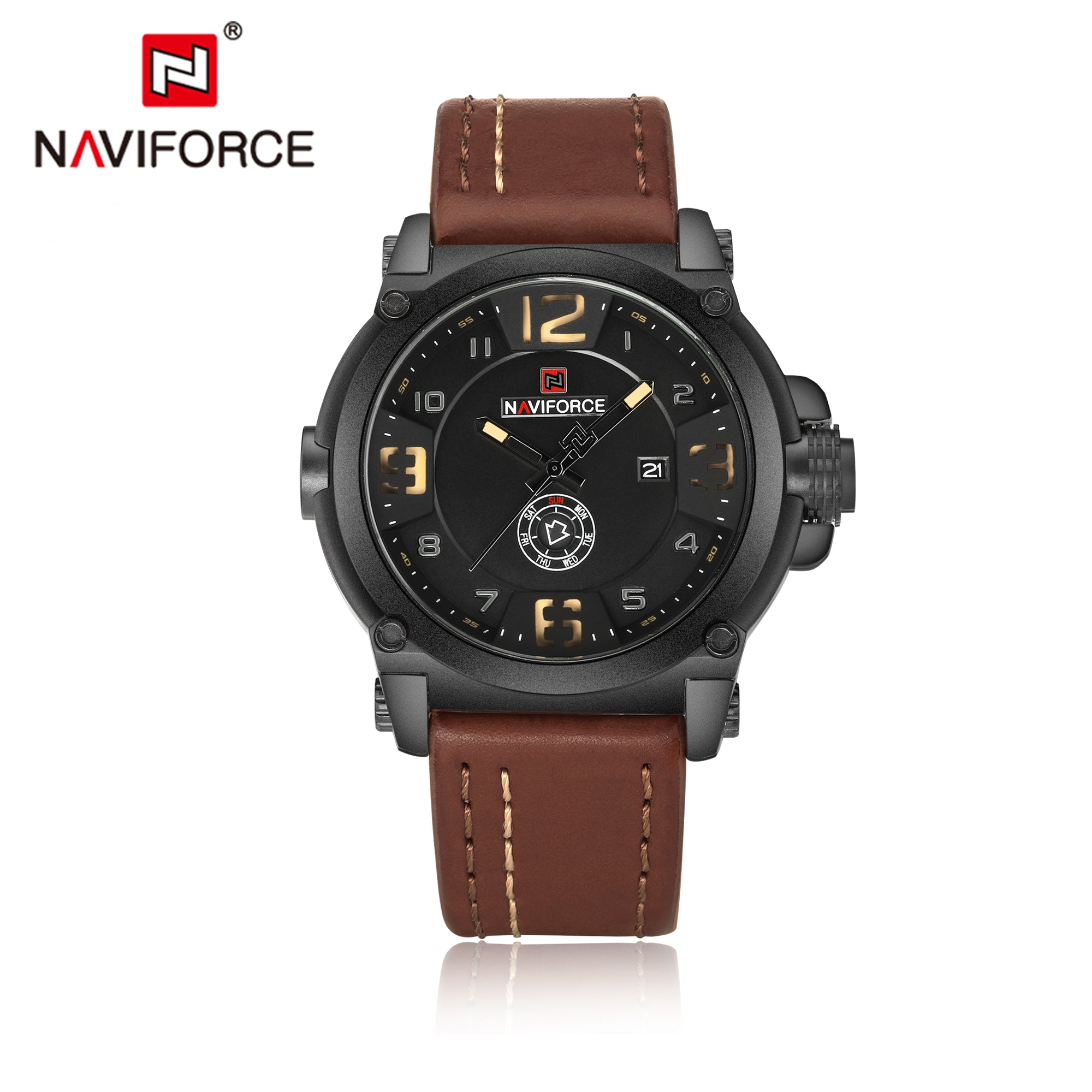 NAVIFORCE Top Luxury Mens Watches Sports Quartz Waterproof Wristwatch ...
