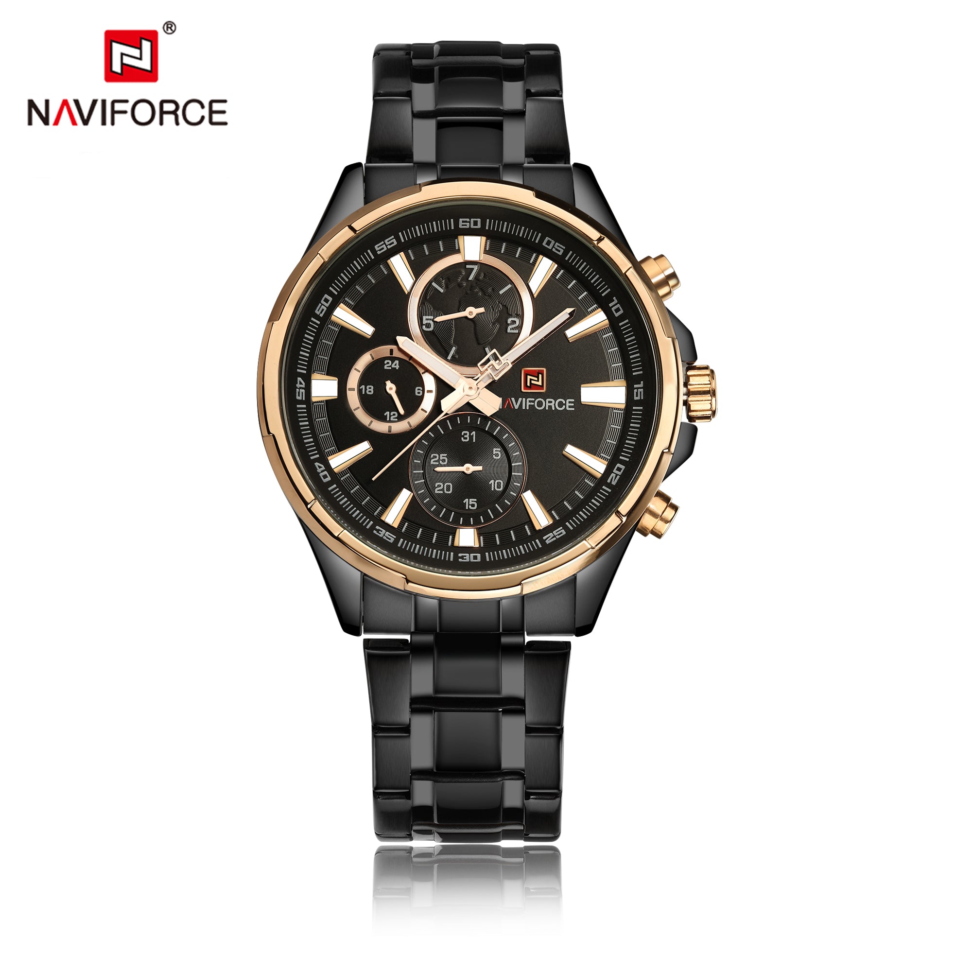 NAVIFORCE Watch for Men Military Sport Stainless Steel Strap Waterproo ...