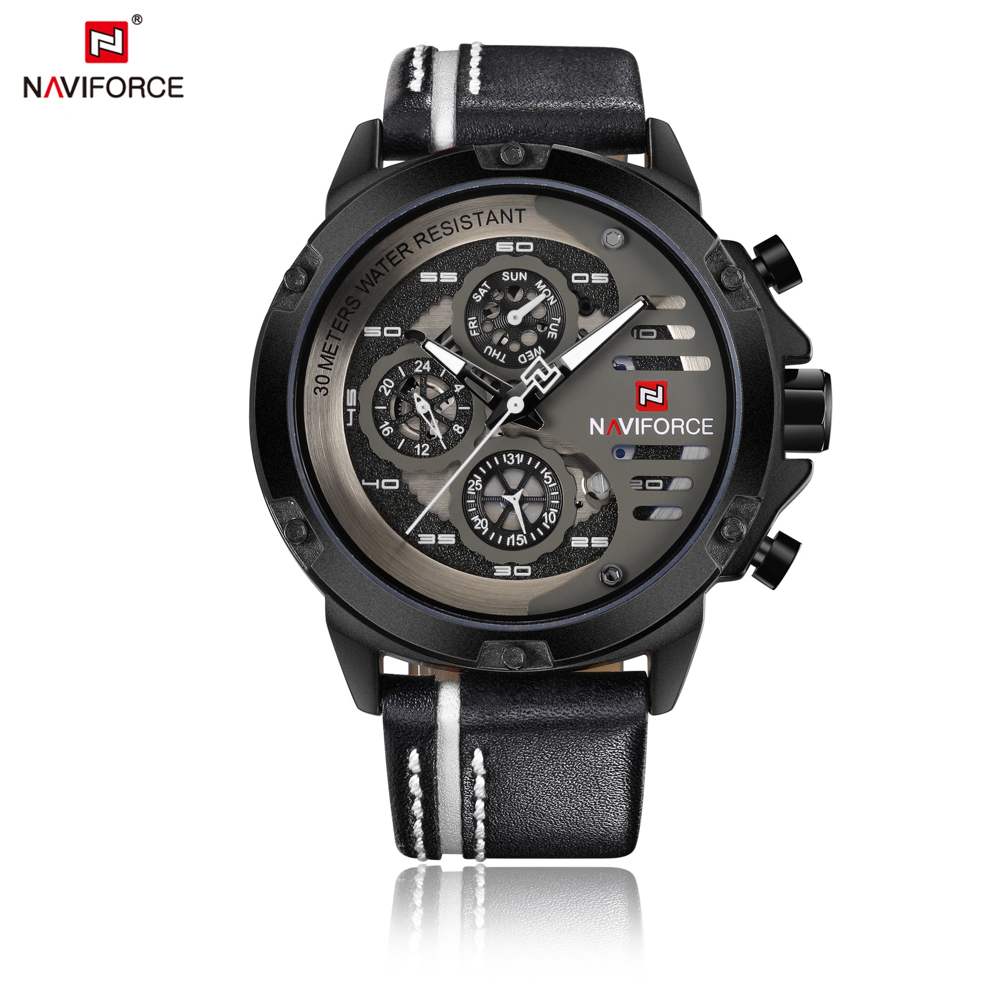 NAVIFORCE Sport Military Watches for Men Waterproof Watch Analog Quart โ THE NAVIFORCE