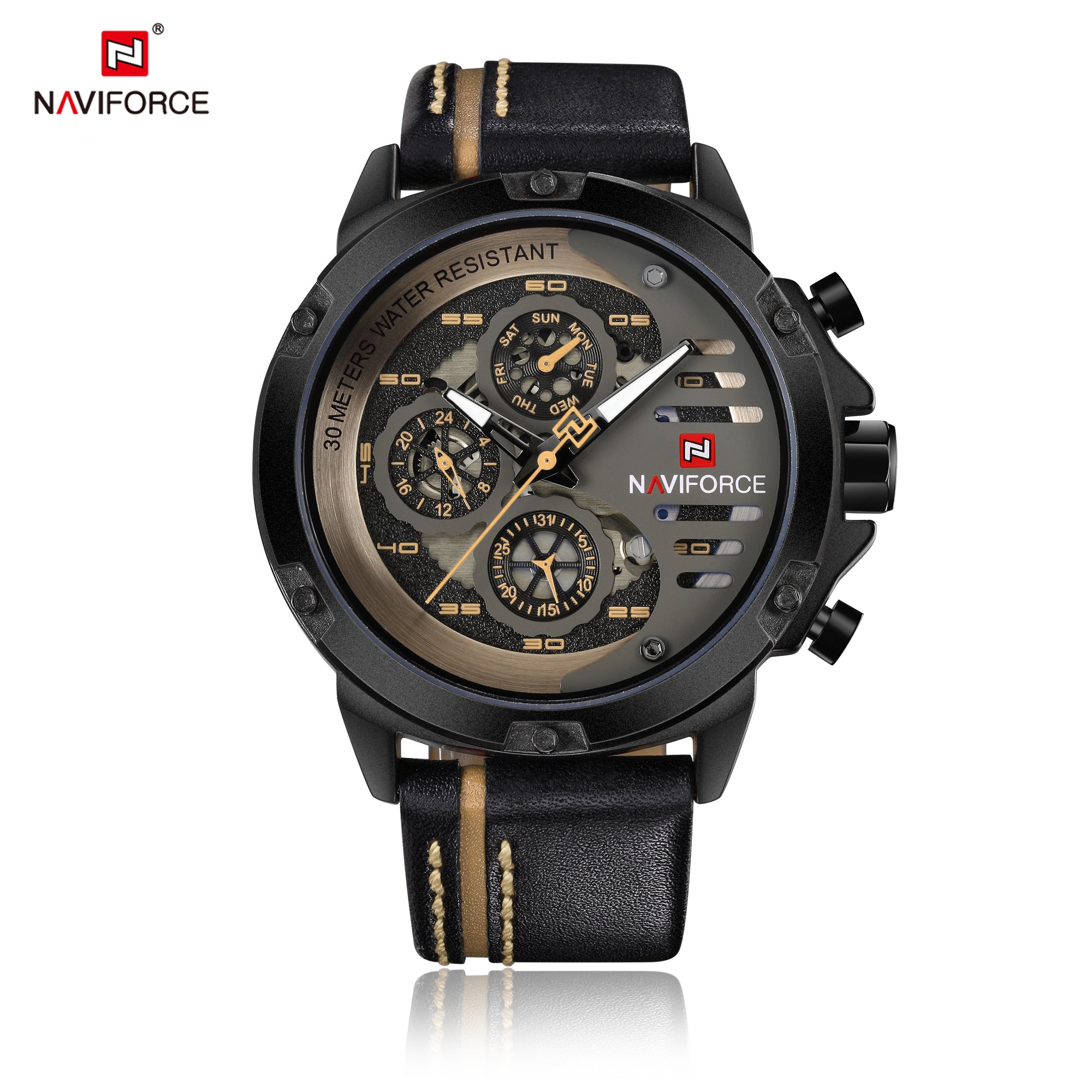 NAVIFORCE Sport Military Watches for Men Waterproof Watch Analog Quart ...