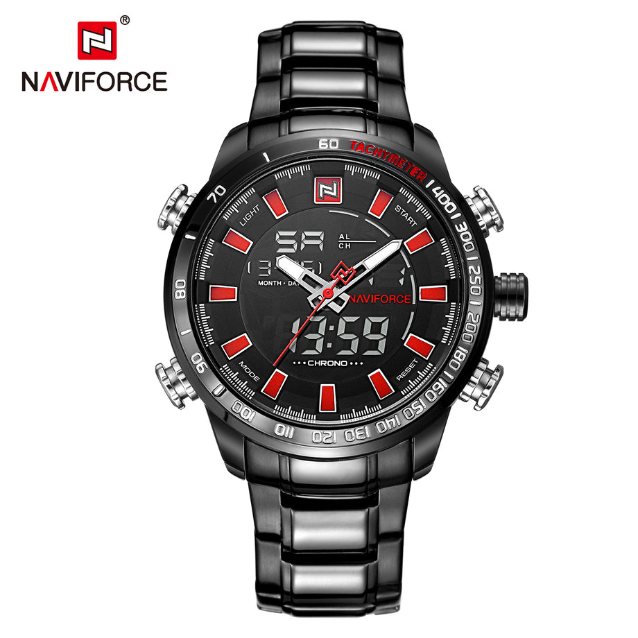 NAVIFORCE Top Brand Military Sport Watches Mens LED Analog Digital